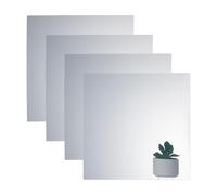 nbeads 4 Pcs Miroir sans Tain, 30x30cm Miroir Acrylique Transparent pour Maquillage Projets Magiques et Artistiques Carrée, Argenterie