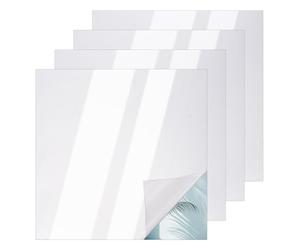 nbeads 4 Pcs Miroir sans Tain, 40x40cm Feuilles de Miroir Acrylique Carrées pour Décoration Murale de Projets Magiques