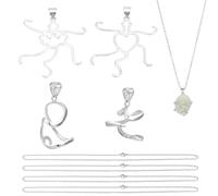 nbeads 4 Pcs Pendentif Vierge en Platine, 4 Pcs Chaîne en Acier Inoxydable 304 Breloques Cabochons Irrégulières en Laiton pour la Fabrication de Bijoux Colliers en Pierre Boucles D'Oreilles DIY