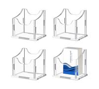 nbeads 4 Pcs Porte Cartes de Visite en Acrylique, Porte Cartes Vertical avec Organiseur de Bureau Carré Transparent Haute Transparence pour Bureau Conférence Bureau de Réception, 9.5x7.5x9.5cm