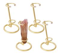 NBEADS 4 Pcs Présentoir à Baguettes en Cristal, Présentoirs de Roches Support de Présentation à Bras en Fer Présentoir de Chevalet pour Petites Pierres Précieuses Cristal Minéral, Or, 6.2x10cm