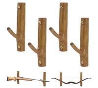 nbeads 4 Pcs Support Mural pour Fusil, Râtelier à Fusils Rustique en Bois Dur Crochets Muraux avec Trous Pré Percés et Visserie Incluse Support Horizontal pour Arcs de Tir à l'arc, Chameau