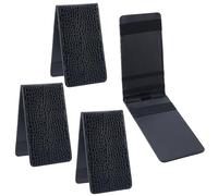 nbeads 4 Pcs Support pour Carte de Score et Carnet de Distance de Golf, Porte Carte de Score de Golf en Similicuir avec Passant pour Crayon 7.48 x 4.25cm Aspect Peau D'Alligator, Noir