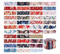NBEADS 40 Pcs Bandes de Courtepointe en Tissu de Coton de Style Japonais, 50.5×6.6 cm Roll Up Coton Artisanat Tissu Bundle Carrés Tissus Coton Couture Ornement Accessoires Scrapbooking Tissu