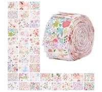 NBEADS 40 Pcs Rouleau de Gelée en Coton, 1 mX6.5cm Bandes de Tissus à Motifs Floraux Rouleau de Gelée Prédécoupées pour Couvertures Rembourrage Décoration Intérieure Fabrication de Sacs à Main, Rose