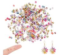 NBEADS 448 Pcs Perles Heishi, Perles de Rocaille en Verre Perle Plate pour Bracelet Perles D'Espacement de Disque pour Bracelet Boucles d'oreilles Collier Bijoux, 2.5x2mm, Série Glitter