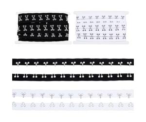 NBEADS 5.49 m Crochet et Oeil Ruban en Coton, 2 couleurs Accessoires de Couture en Coton avec Agrafes de 0.96cm de Large pour Soutiens Gorge Corsets Patchwork et Décoration de Vêtements