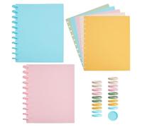 NBEADS 5 Ensemble de Couverture et de Disques pour Cahier à Disques, 287x223mm Accessoires pour Cahier à Disques Idéal pour L'École le Bureau et les Documents Scolaires, Série Couleurs Bonbons