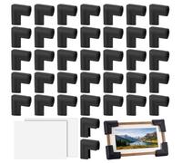 NBEADS 50 Pcs Coin de Protection en Mousse, Protections d'angle en Caoutchouc épaissi pour Cadres Photo avec Ruban Adhésif pour la Protection des Bords des Cadres TV Photos, Noir, 6x6x2.1cm