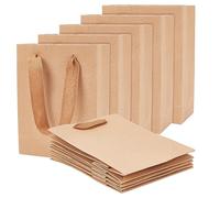 NBEADS 50 Pcs Sacs en Papier Kraft, Sacs à Provisions Marron Sacs-Cadeaux avec Poignées pour Anniversaire, Mariage, Thé et Fêtes, 16x12x5.7 cm