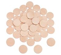 NBEADS 50 Pcs Tranches de Bois, 5cm Cercles de Bois Non fini Tranches Rondes Découpes Ornements pour Bricolage Artisanat Peinture Mariage et Décoration Fabrication d'échecs, 3.2cm d'Épaisseur