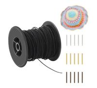 NBEADS 50 Verges Fils de Fleur Noir, 18 Gauge Fil de Chapellerie Recouvert de Coton avec 90 Pcs Perles Tube en Lation Fils de Tige en Fer pour Fleuriste Fournitures de Couture Fabrication de Bords