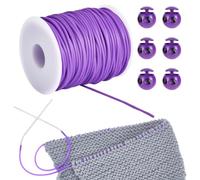 NBEADS 50m Tube de Cordon en Caoutchouc, Serrure de Cordon Elastique avec Cordons élastiques de 2mm pour Maintenir Les Points Bracelets Colliers Perles et Fabrication de Bijoux, Mauve
