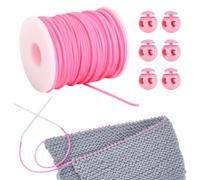 NBEADS 50m Tube de Cordon en Caoutchouc, Serrure de Cordon Elastique avec Cordons élastiques de 2mm pour Maintenir Les Points Bracelets Colliers Perles et Fabrication de Bijoux, Rose Chaud