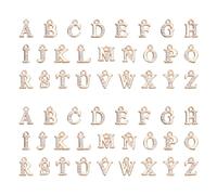 nbeads 52 Pcs Breloques Alphabet, Lettre Charmes AZ Alliage D'Or Léger Pendentifs Lettre Alliage Strass Charmes pour la Fabrication de Bijoux Assortiment de Bracelets Nom
