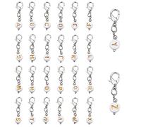 nbeads 52 Pcs Lettre AZ Marqueurs de Point, Acrylique Bowknot Crochet Point Marqueur Charmes Plat Rond Amovible Verrouillage Marqueur pour Tricot Tissage Couture Fabrication Bijoux, Lettre d'or
