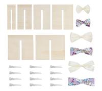 NBEADS 6 Pcs 6 Tailles Gabarits de Fabrication D'Arcs, Planches à Nœud Papillon en Bois pour Ruban avec 12 pince Crocodile pour la Fabrication de Couronnes de Corsage, 148x49~170x2mm