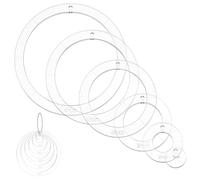NBEADS 6 Pcs Gabarit de Matelassage Circulaire, 1/2/3/4/5/6 Pouce Modèle de Matelassage en Acrylique avec Anneaux à Charnière de Reliure Pochoirs de Couture pour Patchwork Matelassage Scrapbooking
