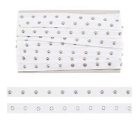 nbeads 6 Verges(5.48 m)/Rouleau Ruban à Bouton-Pression, 2cm Large Blanc Couture Bouton Pression Attache Bouton Bandes Snap Bande Vêtement Accessoires pour Vêtements Attache Couture Artisanat