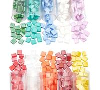 nbeads 760 Pcs 2 Trous Perles de Rocaille en Verre, 10 Couleurs Tila Perle Rectangle Transporteur Perles Plates Lustré Entretoise Perles pour Artisanat Bracelet Collier Fabrication Bijoux, 5x4.5mm