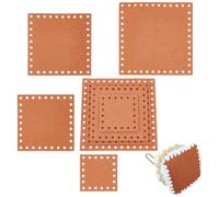 NBEADS 8 Pcs 4 Tailles Fond de Sac au Crochet, Sac à Main Coussin Crocheter Base de Tissage de Paniers en Feutre Fond de Panier Carré pour Faire des Sacs Sac à Bandoulière, Chameau