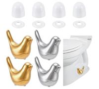 NBEADS 8 Pcs Cache Boulons de Toilettes, 4 Pcs Cache Vis Décoratif en Forme D'Oiseau et 4 Pcs Cache Vis Ronds pour Toilettes pour la Décoration de la Salle de Bain