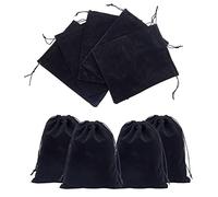 nbeads 8 Pcs Grands Sacs en Velours Noir, 24.7x20cm Grandes Pochettes à Bijoux avec Cordon de Serrage Grands Sacs-Cadeaux Rectangulaires pour Sacs de Bonbons de Mariage Sacs de Rangement de Cadeaux