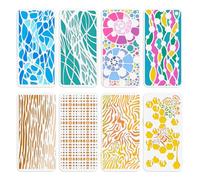 NBEADS 8 Pcs pochoir de Peinture à Texture Abstraite, Pochoir de Dessin Réutilisable Modèle de Pochoir Décoratif pour la Peinture Sur Bois Tissu Papier Murs Toile Meubles, 30x15cm