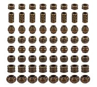 NBEADS 80 Pcs 8 Styles Alliage Perles Européennes, Tibétain Perles à Grands Trous en Bronze Antique pour Fabrication de Bijoux à Bricoler, Trou: 5.5mm