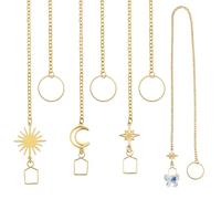 NBEADS 9 Pcs 3 Styles Chaîne Dorée Attrape Soleil, Chaîne de Prisme de Fenêtre Ornements Suspendus en Forme de Lune pour Décoration de Jardin Pendentifs en Boule de Prisme Suspendus 46.3-47.3cm