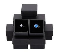 nbeads Boîte À Bijoux, 20 Boîte-Cadeau Carrée En Carton avec Une Éponge Noire, Noir, 4.5 × 4.5 × 3 cm