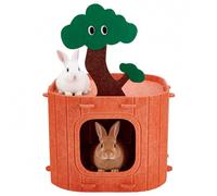 nbeads Cachette du Lapin en Feutre, Lit en Feutrine en Forme de Souche d'arbre pour Lapin Cachette et Lit pour Cochon d'Inde Maisonnette pour Animaux Abri pour Furet Chinchilla Hérisson, 33x33x26cm