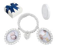 nbeads Cadre Photo Bouquet de Mariage, Pendentif Photo Oval Memorial Lacy avec Ruban en Polyester et Nœud Papillon Boîte Cadeau pour un Souvenir de Mariage Ou une Décoration de Fête Prénuptiale