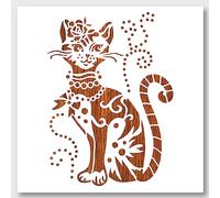 nbeads Cat Lady Pochoir, 29.7×21cm Modèle de Pochoirs Animaux Réutilisables pour Animaux de Compagnie Pochoirs Muraux Robustes pour Peinture d'art pour Peinture sur Bois Toile Papier Mur de Meubles