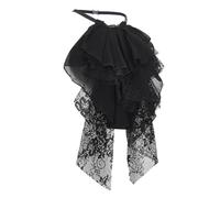 nbeads Col Jabot en Dentelle Victorienne, Cravate à Volants en Dentelle Coloniale de Polyester Style Victorien/Colonial avec Jabot Amovible pour Femmes et Hommes pour les Costumes Renaissance, Noir