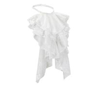 nbeads Col Jabot en Dentelle Victorienne, Cravate à Volants en Dentelle Coloniale de Polyester Style Victorien/Colonial avec Jabot Amovible pour Femmes et Hommes pour les Costumes Renaissance, Blanc