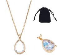 nbeads Colliers avec Pendentif Médaillon, Collier à Breloques en Laiton de Larme pour Photos Cendres Animaux de Compagnie Souvenir des Personnes et des Choses Que Vous Aimez avec Pochette en Velours