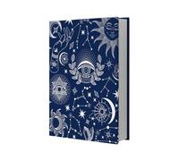 NBEADS Couverture du Livre Sur les Phases de la Lune, Housse de Protection en Tissu Extensible et Réutilisable pour Livres à Couverture Rigide et Livres de Poche Jusqu'À 20.6 x 27.4cm