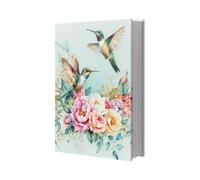 NBEADS Couverture Extensible pour Livre de Poche, 25x40cm Housse de Protection Élastique Réutilisable Motif Colibri pour la Plupart des Livres à Couverture Rigide