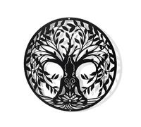 nbeads Décoration Murale en Métal Arbre de Vie et Yoga, Noir Tenture Décor Silhouette Mur Art pour la Maison Chambre Salon Salle de Bains Cuisine Bureau Hôtel Décoration Murale, 30x30 cm