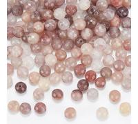 nBeads Environ 122 Perles de Cristal de Quartz Naturel, 6mm Perles de Pierres Précieuses Rondes en Vrac à Facettes pour la Fabrication de Bijoux de Collier de Bracelet, Trou: 1mm