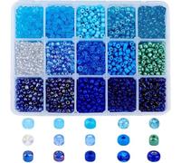 NBEADS Environ 3000 perles de Rocaille, 4mm Perles de Poney en Verre Mini Entretoise Perles en Vrac pour la Conception de Bijoux Collier Bracelet Fabrication de Boucles D'Oreilles, 15 couleurs