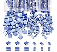 NBEADS Environ 520 perles en verre japonais à 2 trous, Bleu marine Rectangle Mini perles en verre japonais pour la fabrication de bracelets, colliers, boucles d'oreilles, bijoux, 5 x 5 mm/5 x 2 mm
