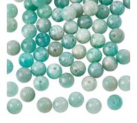 NBEADS Environ 64 pcs de Perles d'Amazonite Naturelle, Perles de Pierres Précieuses Naturelles de 6 mm Perle de Pierre de Cristal pour la Création de Bijoux Fait-De-Te