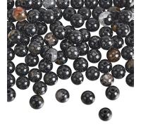 NBEADS Environ 89 Pcs Perles de Tourmaline Noire Naturelle,Perles Rondes en Pierres Précieuses Polies et Lisses de 4mm Perles D'Espacement Naturelles pour la Fabrication de Bracelets Colliers Bijoux