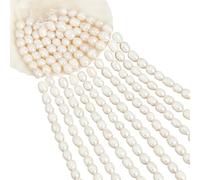 NBEADS Environ 96 Pcs Perles D'Eau Douce de Culture Naturelle, 8.5-12mm Perles D'Eau Douce de Riz Perles de Culture en Vrac pour la Fabrication de Bijoux Colliers et Bracelets, Couleur de Coquillage