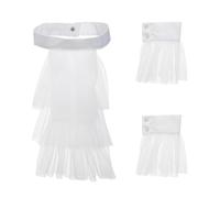 NBEADS Jabot et Manchettes en Dentelle Victorienne, Accessoire de Costume de Pirate Style Renaissance Coloniale Col à Volants en Dentelle pour Femmes et Hommes. Costume Victorien Renaissance Coloniale