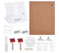 nbeads Kit de Macramé 108 pièce Planche à Macramé 40.6×30.5cm avec Épingles Grille Double Face Support Métallique Réglable Pinceau Ciseaux et Règle pour la Création de Bracelets. Créations de Nœuds