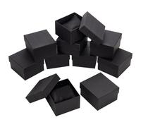NBEADS Lot de 10 boîtes de rangement en carton pour montres - 8,6 x 7,9 x 5,2 cm - Boîte de rangement carrée pour montres intelligentes - Noir
