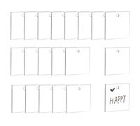 NBEADS Lot de 25 feuilles carrées en acrylique transparent - 5,1 x 5,1 cm - Plaque de pression pour porte-clés - Trou de 4,5 mm - Pour projets d'affichage d'images et de bricolage